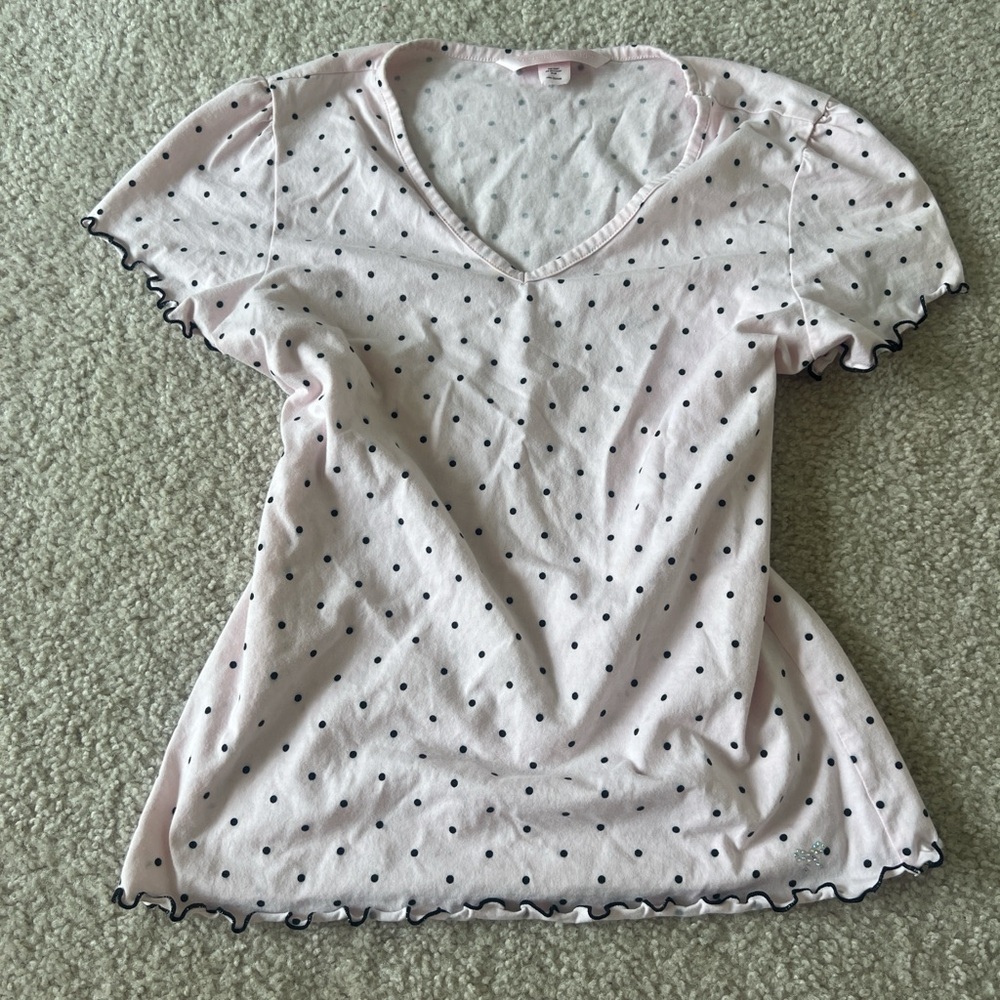 Victoria's Secret White Flutter Sleeve Embellished Tee